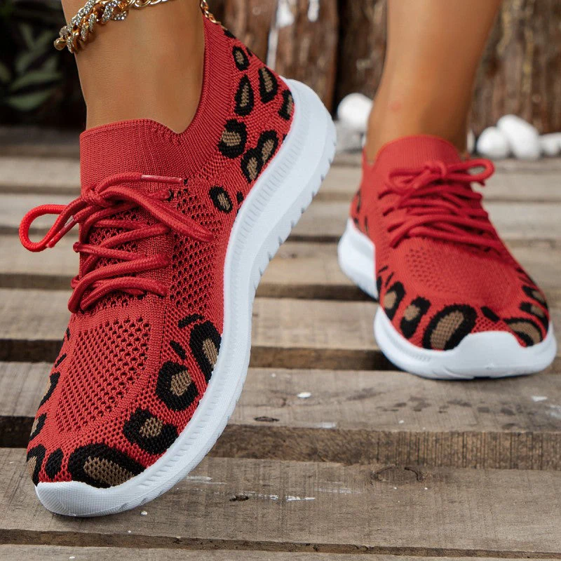 deanwangkt - Red Casual Sportswear Daily Patchwork Frenulum Round Comfortable Shoes - Deanwangkt