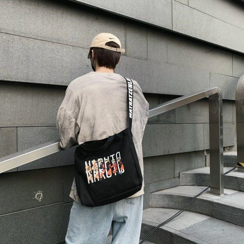 deanwangkt Soft Canvas Bag For Women&Men Unisex Big Messenger Bag Letter Print School Book Bag Crossbody bags New Casual Handbags Tote Bag - Deanwangkt