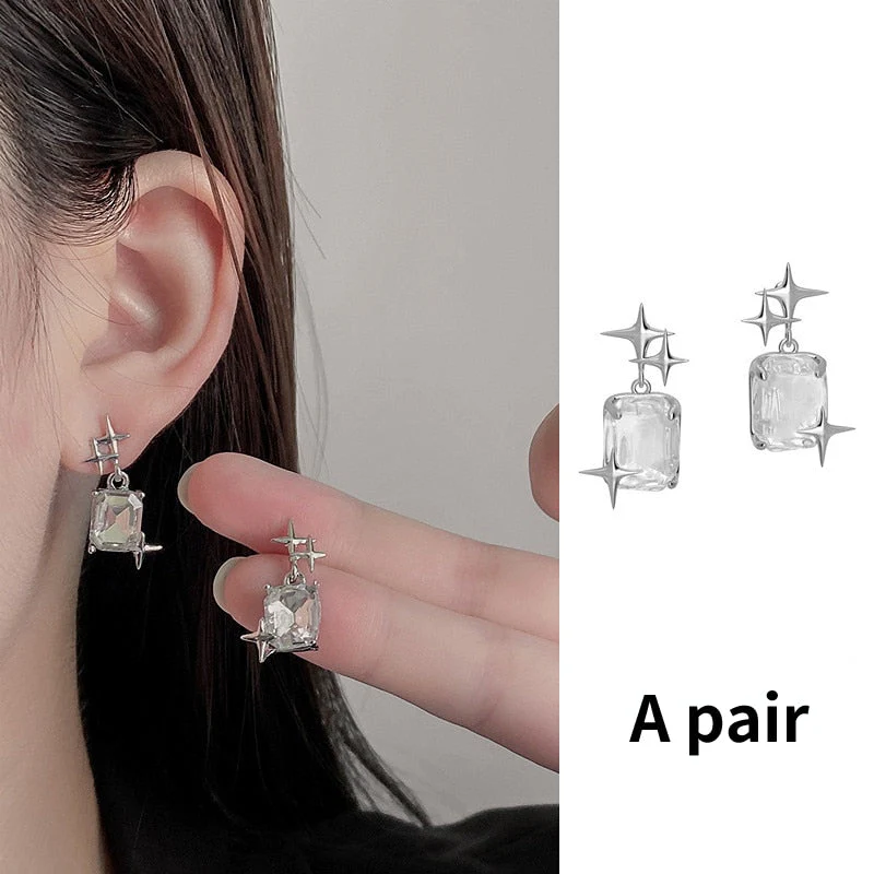 deanwangkt New Punk Style Liquid butterfly Stud Earring for Woman Cool Metal Butterfly Earrings Y2K Aesthetic Jewelry Party Gift - Deanwangkt