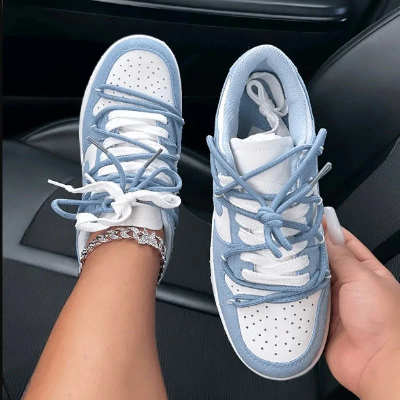 deanwangkt - Blue Casual Patchwork Contrast Round Comfortable Out Door Shoes - Deanwangkt