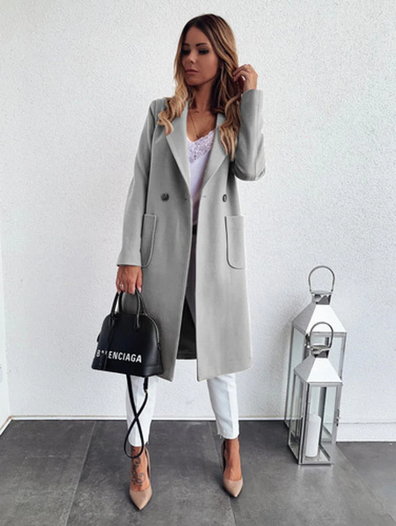 deanwangkt Warm Fashion Loose Casual Long Coat Women Autumn Winter New Thin Jacket Coats Tops Loose Plus Size Oversized Coat Outwears 12644 - Deanwangkt