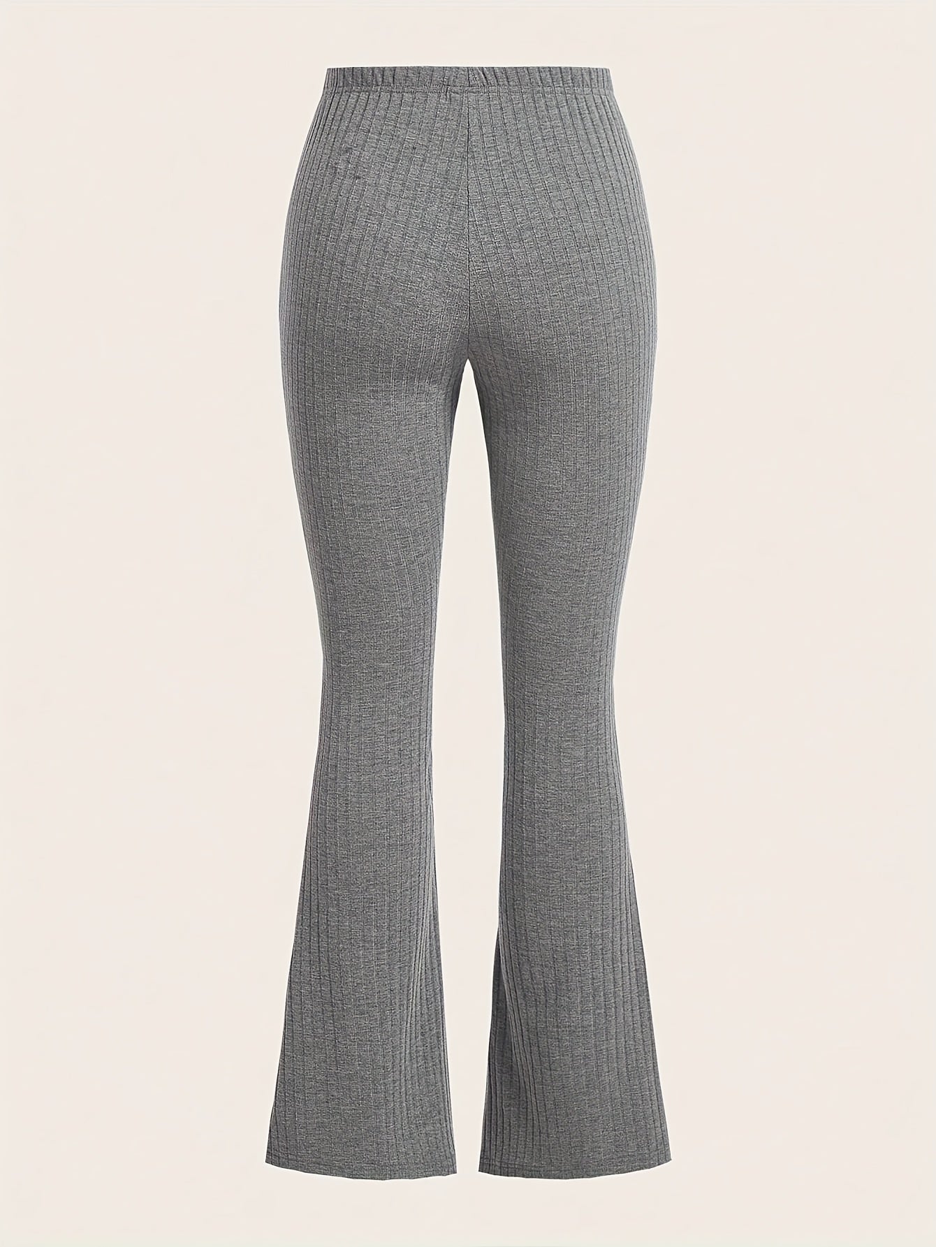 deanwangkt-1 Solid Textured Flare Leg Pants, Casual Drawstring Ruched Slim Pants, Women's Clothing - Deanwangkt