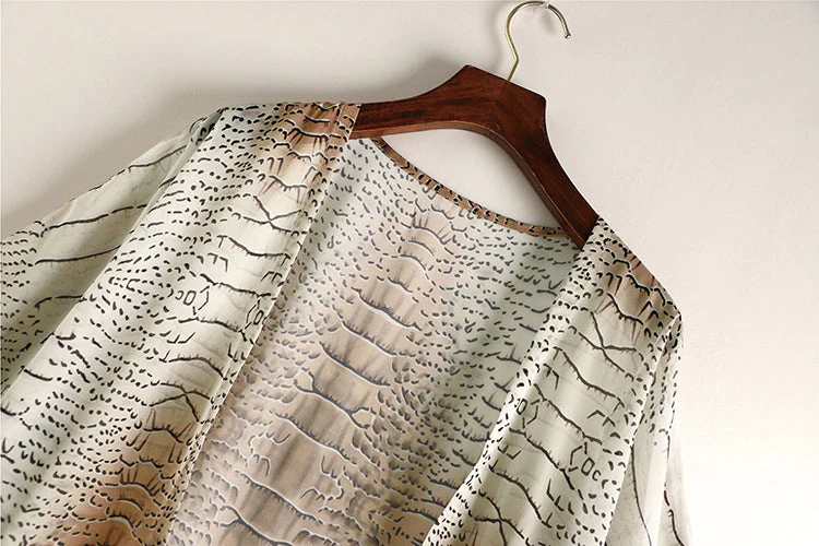 deanwangkt Sunforyou Chiffon Beach Cover up Print Tiger Striped Kaftan Tunic Swimsuit Cover up Plus Size Pareo Pants Beach Kimono Beachwear - Deanwangkt