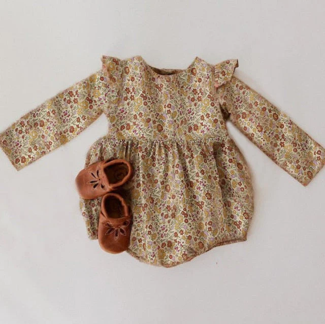 Baby Girl Rompers for 0-24M Long Sleeve Romper Jumpsuits One-piece New Fashion 100% Organic Cotton Newborn Baby Girl Clothes - Deanwangkt