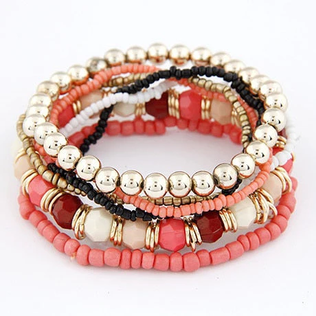 DEANWANGKT Bohemian Fashion Jewelry MutiLayer Beads Bracelets & Bangles for Women Elastic Strand Pulseras Mujer Femme Bijouterie - Deanwangkt