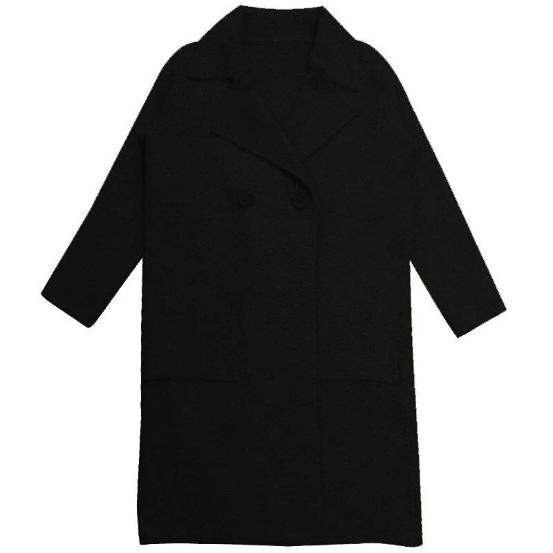 deanwangkt  British Double Breasted Oversized Long Trench Coat Women Windbreaker Fashion Female Turn-down Collar Long Overcoats Casual top - Deanwangkt