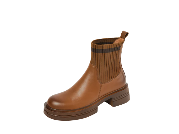 deanwangkt  fashion inspo    Autumn Women Ankle Boots Round Toe Chunky Heel Boots Women Genuine leather Shoes Women Slip-on Black Boots Winter Shoes Women - Deanwangkt