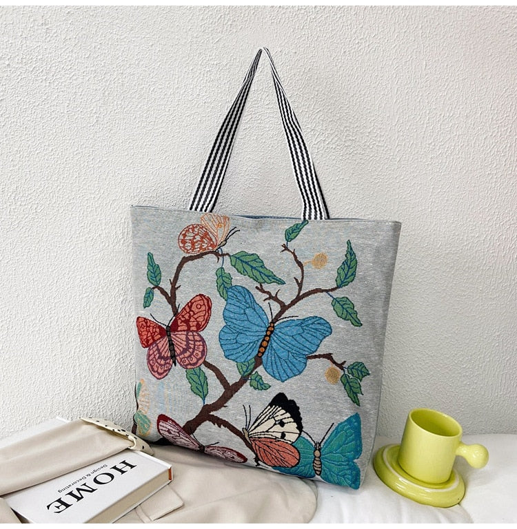 deanwangkt  Fashion Folding Women Big Size Handbag Tote Ladies Casual Flower Printing Canvas Graffiti Shoulder Bag Beach Bolsa Feminina - Deanwangkt