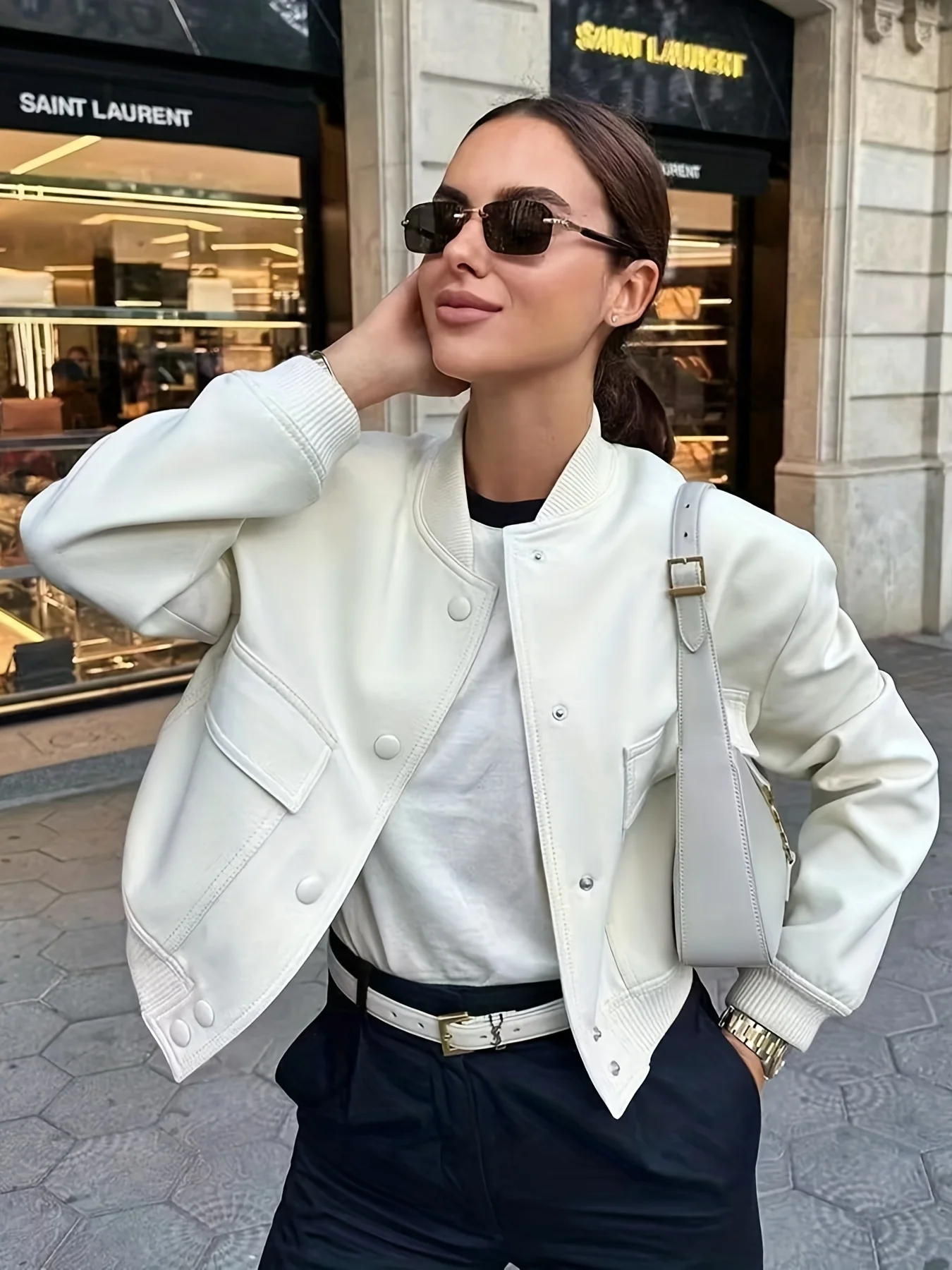 deanwangkt-1  Solid Button Front Jacket, Casual Long Sleeve Pocket Jacket, Women's Clothing - Deanwangkt