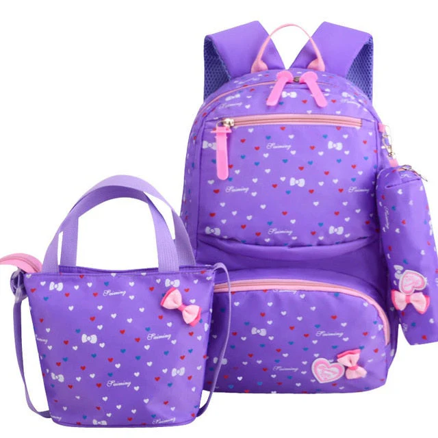 deanwangkt 3pcs/set Printing School Bags Backpacks Schoolbag Fashion Kids Lovely Backpack For Children Girls School bag Student Mochila sac - Deanwangkt