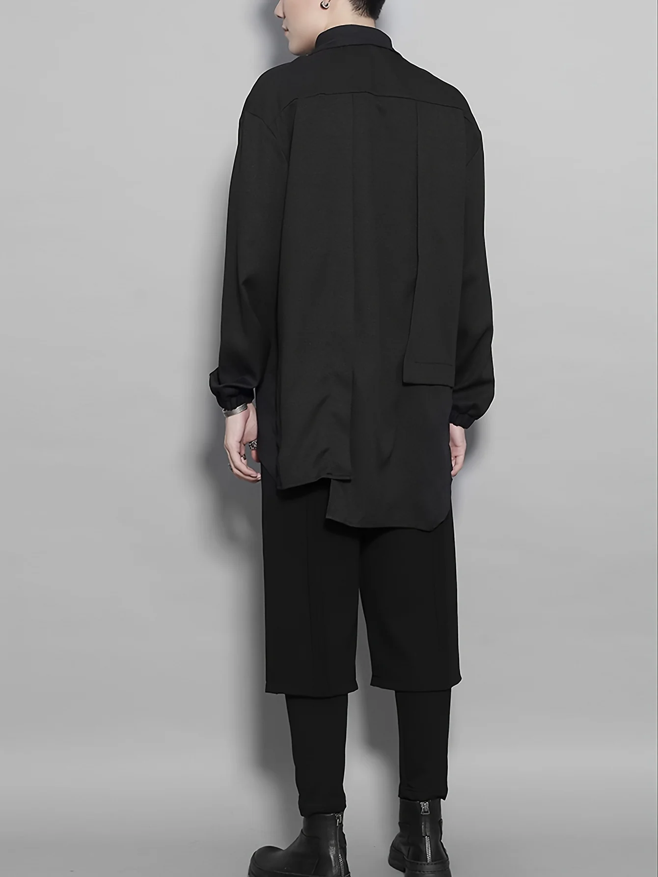 deanwangkt  Men's Solid Shirt Top Unique Collar Long Sleeve Closure Male Casual Cotton Blend Shirt For Men Daily Vacation Streetwear - Deanwangkt