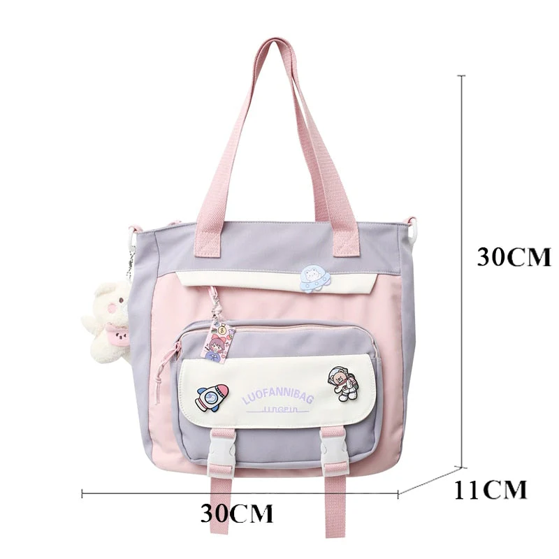 BACK TO SCHOOL  Fashion Women Backpack Cute Nylon Waterproof Set Bag Rucksack Teens Kawaii Bookbag for Girls Schoolbag Travel Mochila - Deanwangkt