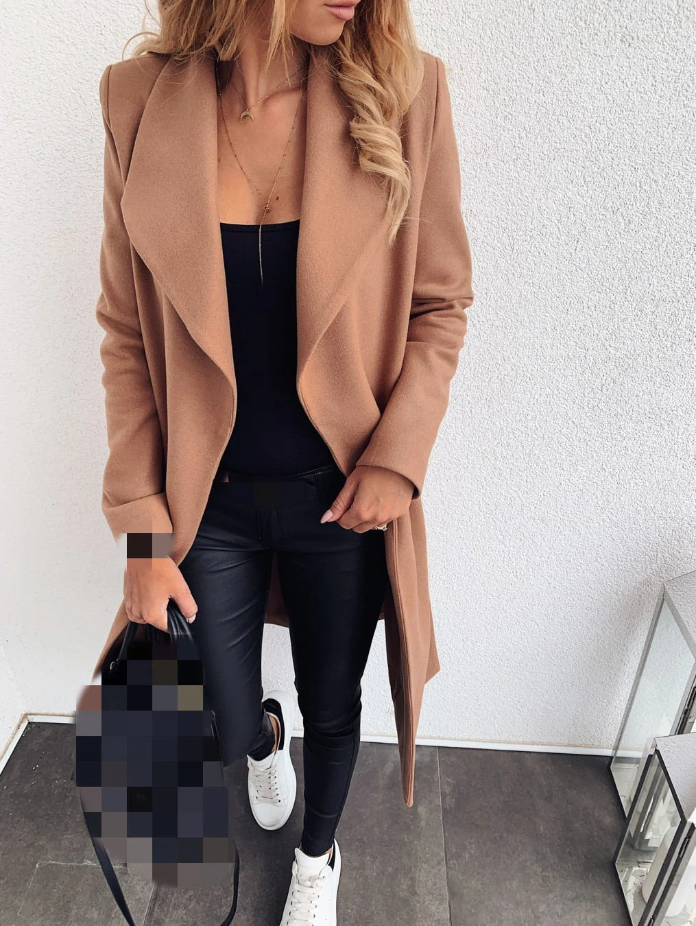 deanwangkt  Spring Wool Women's Coat Trench Lace Up Long Black Coats Female Elegant Autumn Fashion Casual Outerwear Ladies Clothing - Deanwangkt