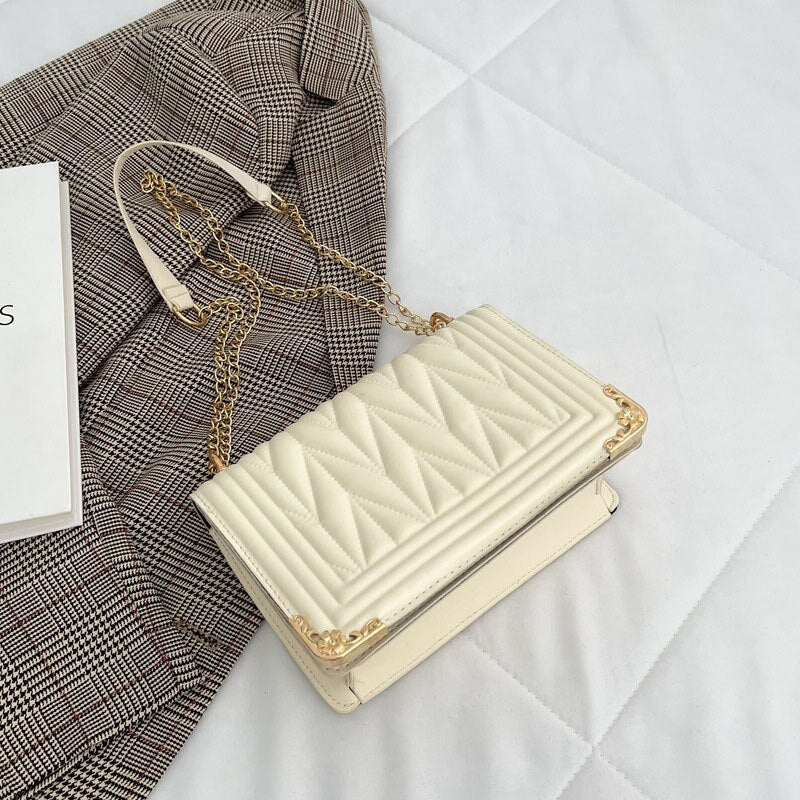 deanwangkt  BACK TO COLLEGE    Summer Fashion Solid Color Handbags For Women High Quality Soft Leather Small Shoulder Bags Designer Chain Trend Crossbody Bag - Deanwangkt