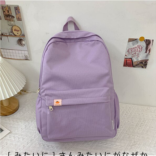 Back to school  Kawaii Teens Bookbag Bag for Girl Fashion Schoolbag Cute Canvas Backpack Women Travel Shoulder Mochila Laptop Rucksack - Deanwangkt