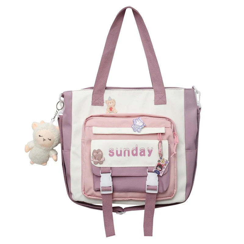 Back to school  Fashion Cute Teens Bookbag Nylon Waterproof Women Backpack Travel Mochila Kawaii Schoolbag for Girls Set Bag Rucksack - Deanwangkt