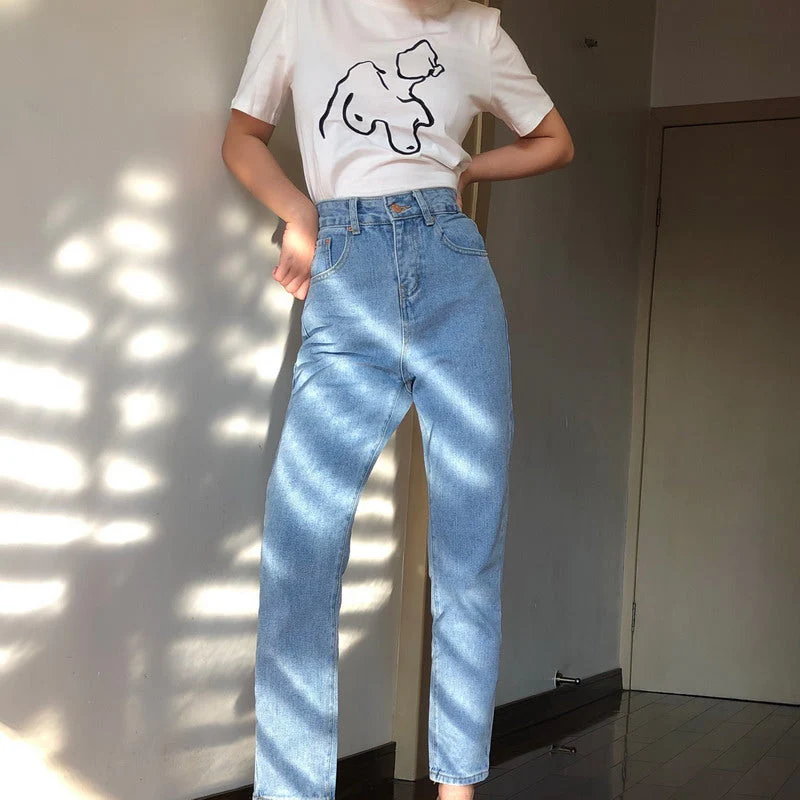 deanwangkt - Classic Tapered Mom Jeans ~ HANDMADE - Deanwangkt