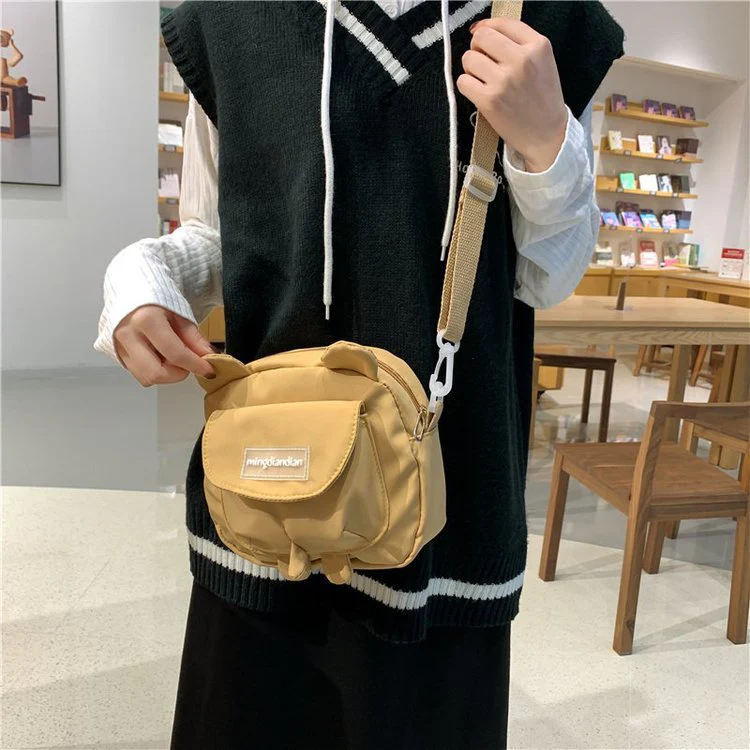 deanwangkt  Japanese Cute Bear Ears Shaped Bag Women Small Crossbody Bags Nylon Bag Student Shoulder Bag New Flap Bolsa Feminina Bag Women - Deanwangkt