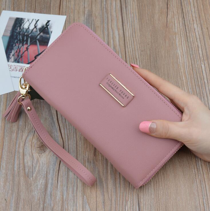 deanwangkt  BACK TO COLLEGE    Designer Brand Clutch Wallet Large Capacity Card Holder Money Bag Female Purse Ladies Tassel Wristband Carteira - Deanwangkt