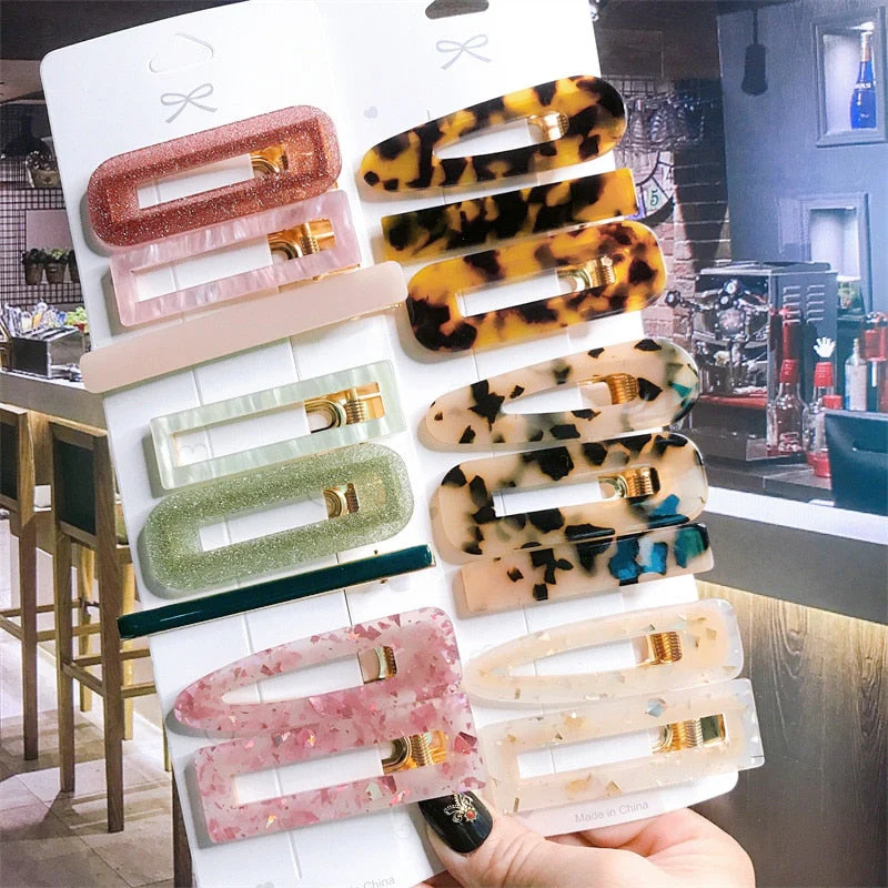 deanwangkt 35 Styles 2/3pcs Hair Clip Set Acetate Hairpin Women Hair Accessories Jewelry Korean Femme Barrettes Hairgrip for Girls Headwear - Deanwangkt