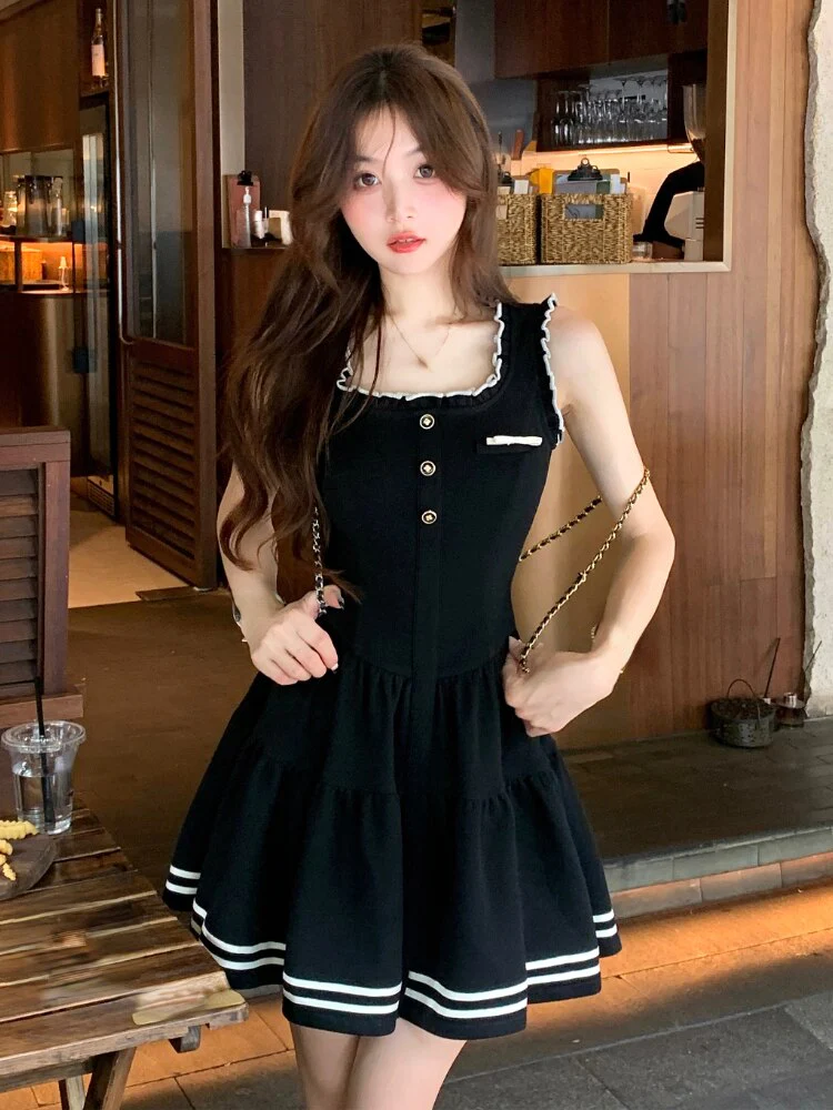 Joskka Summer College Style Sweet Dress Women Bow Kawaii Sweet Party Mini Dress Female Ruffles Patchwork Korean Fashion Dress  New - Deanwangkt