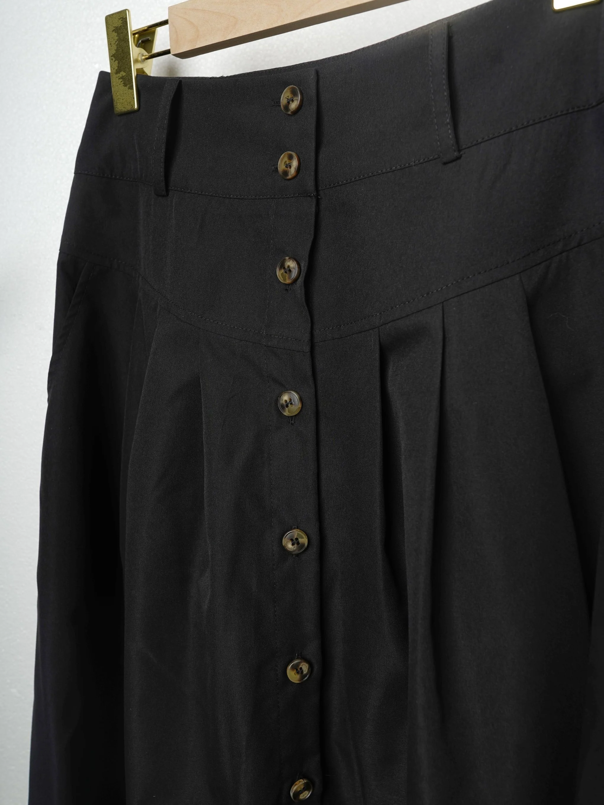 Button Up Maxi Skirt Without Belt, Solid Vacation Casual Skirt, Women's Clothing - Deanwangkt