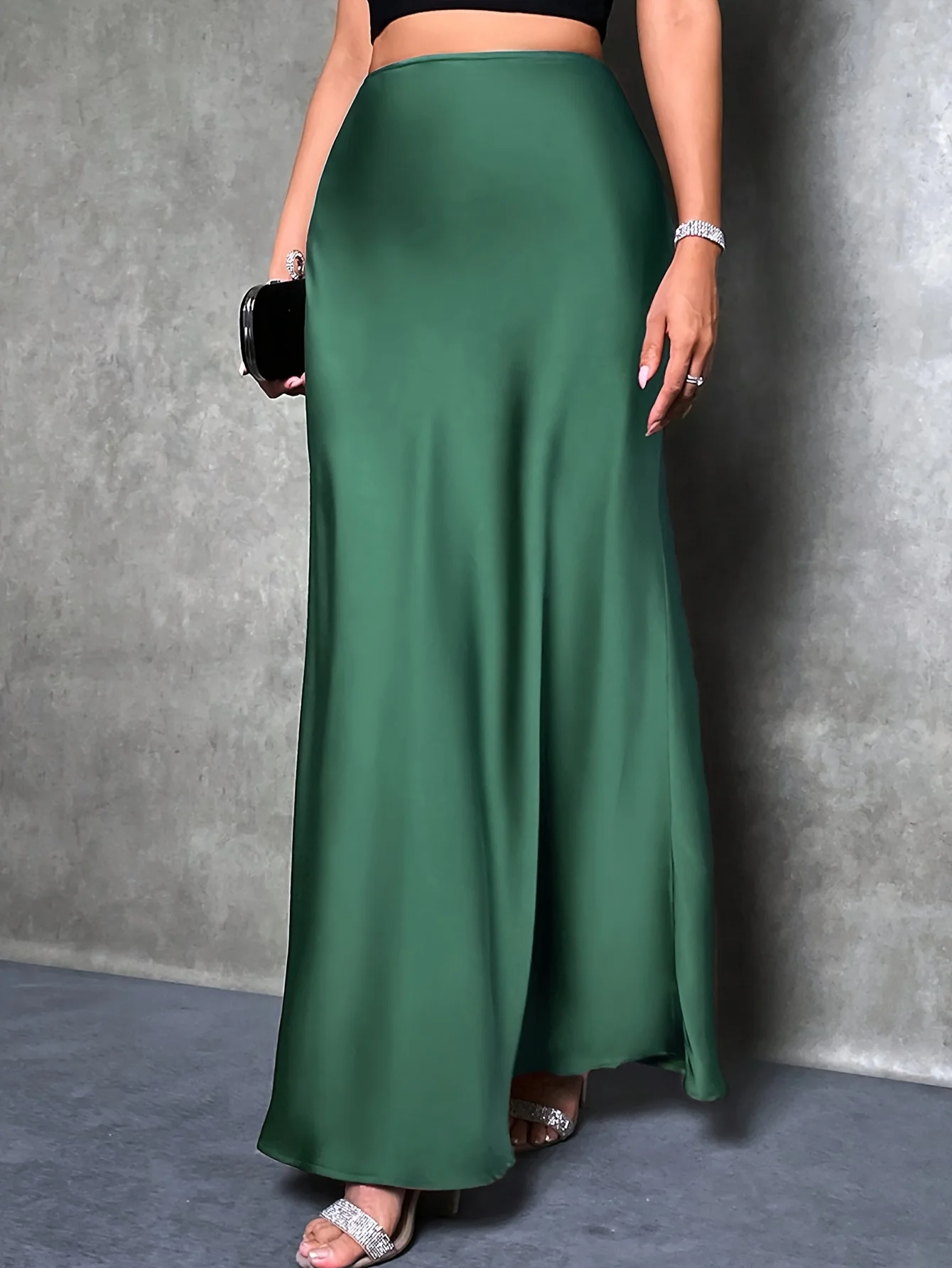Solid Bodycon Maxi Skirt, Elegant Skirt For Party & Banquet, Women's Clothing - Deanwangkt