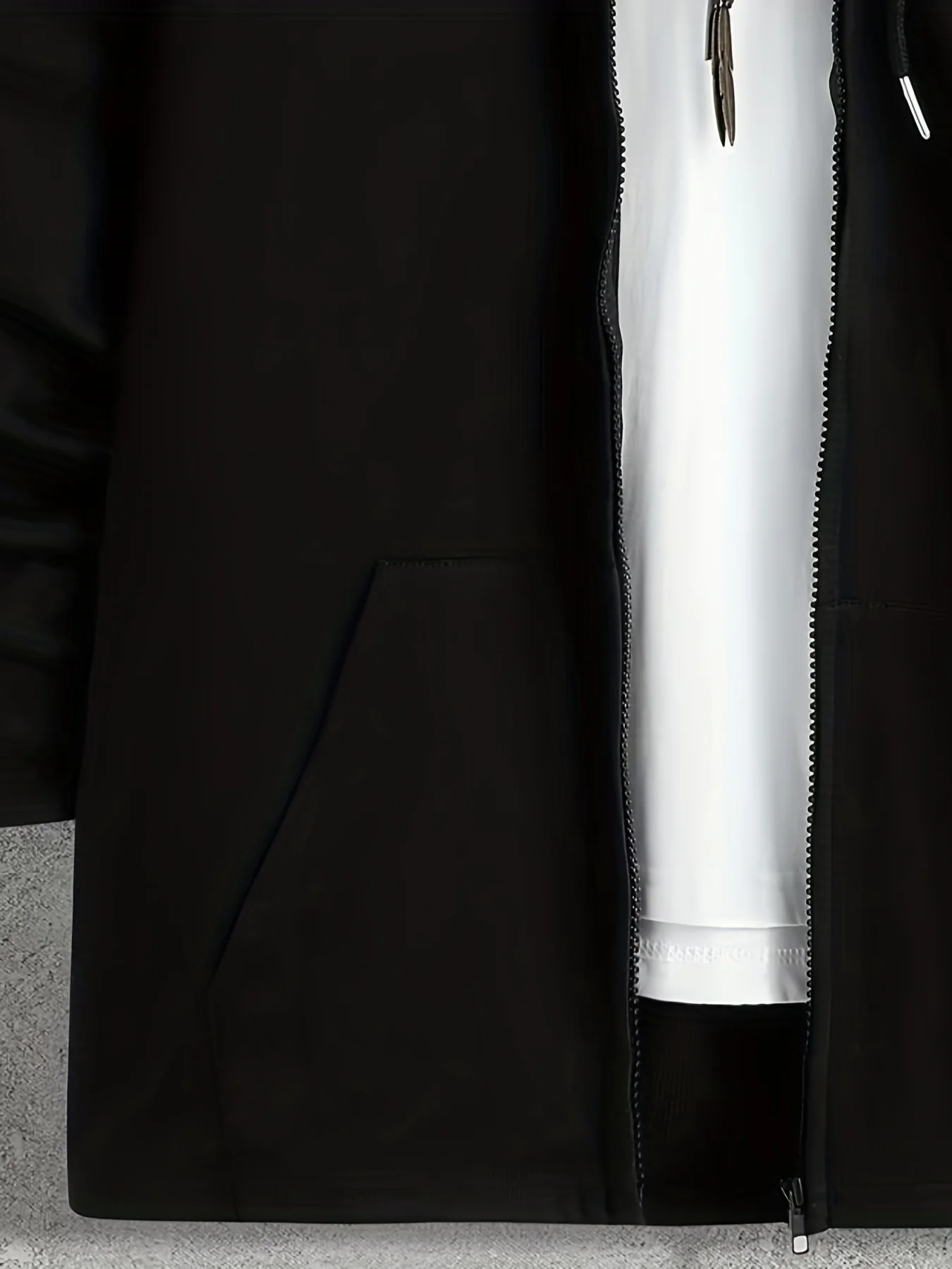 deanwangkt-1 Letter V In The Mist Print Men's Hooded Sweatshirt Casual Long Sleeve Hoodies With Full Zip-Up Gym Sports Hooded Jacket - Deanwangkt