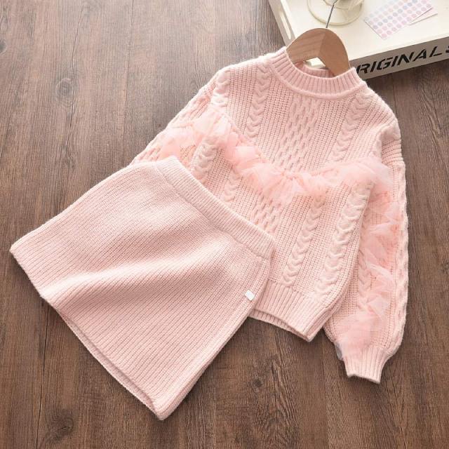 deanwangkt Bear Leader Kids Christmas Sweet Knitwear Suits Girls Baby Plaid Sweaters Coats Suspender Dress Outfits Princess Clothes Sets - Deanwangkt