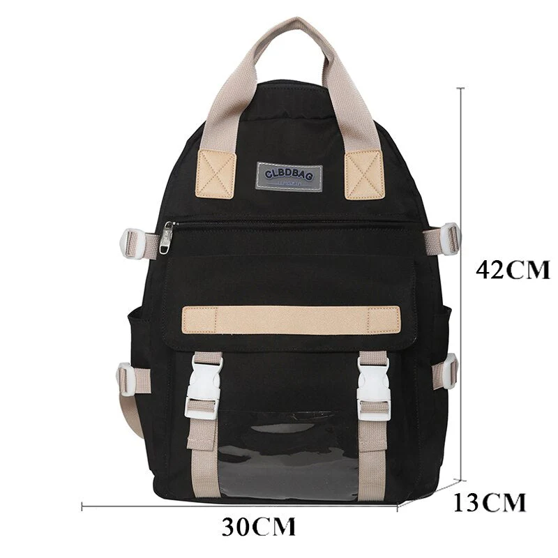 Back to school  Fashion Kawaii Girls Bookbag for Teens Schoolbag High School Black Boy Backpack Women Mochila Cute Travel Bag Rucksack - Deanwangkt