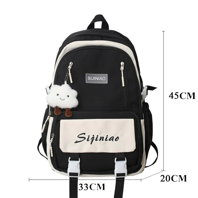 Back to school  Girls High-capacity Schoolbag High School Fashion Waterproof Backpack Women Cute Travel Mochila Nylon Laptop Rucksack - Deanwangkt