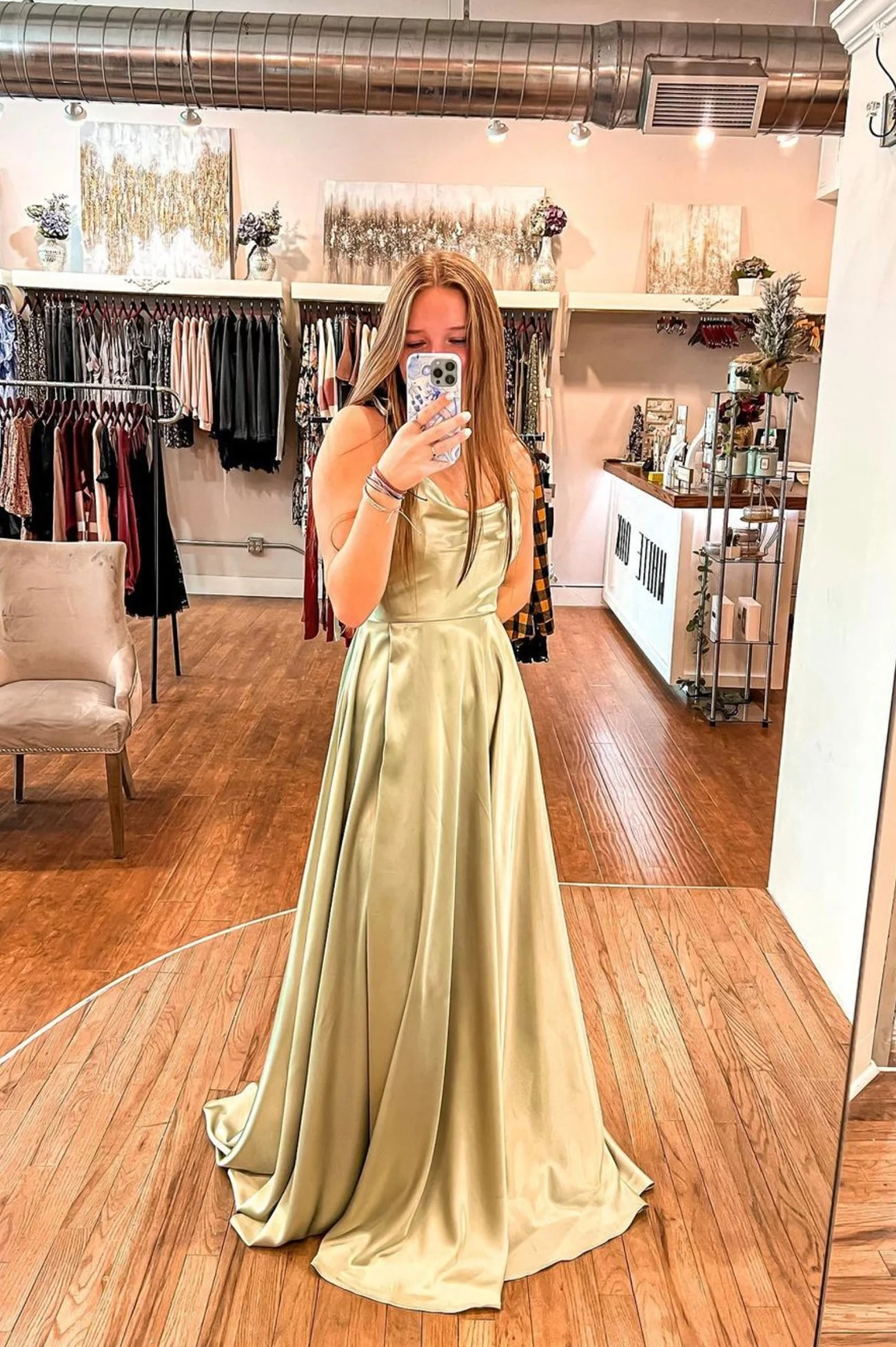 solvbao Simple Satin Long Prom Dresses, A-Line Evening Dresses - Deanwangkt
