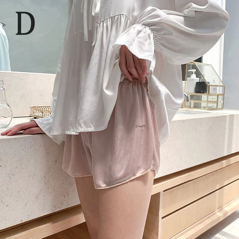 deanwangkt Women Shorts Stain Ice Silk Safety Pants Thin Loose Boxer Safety Shorty Under Skirt Bottom Pants Quick Dry Shorts for Women - Deanwangkt