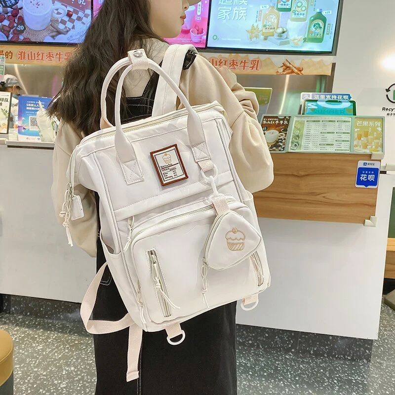 deanwangkt Double Zipper Multifunction Women Backpack School Bags Teenage Girls Student Shoulder Bag Laptop Backpack Cute Mochila - Deanwangkt