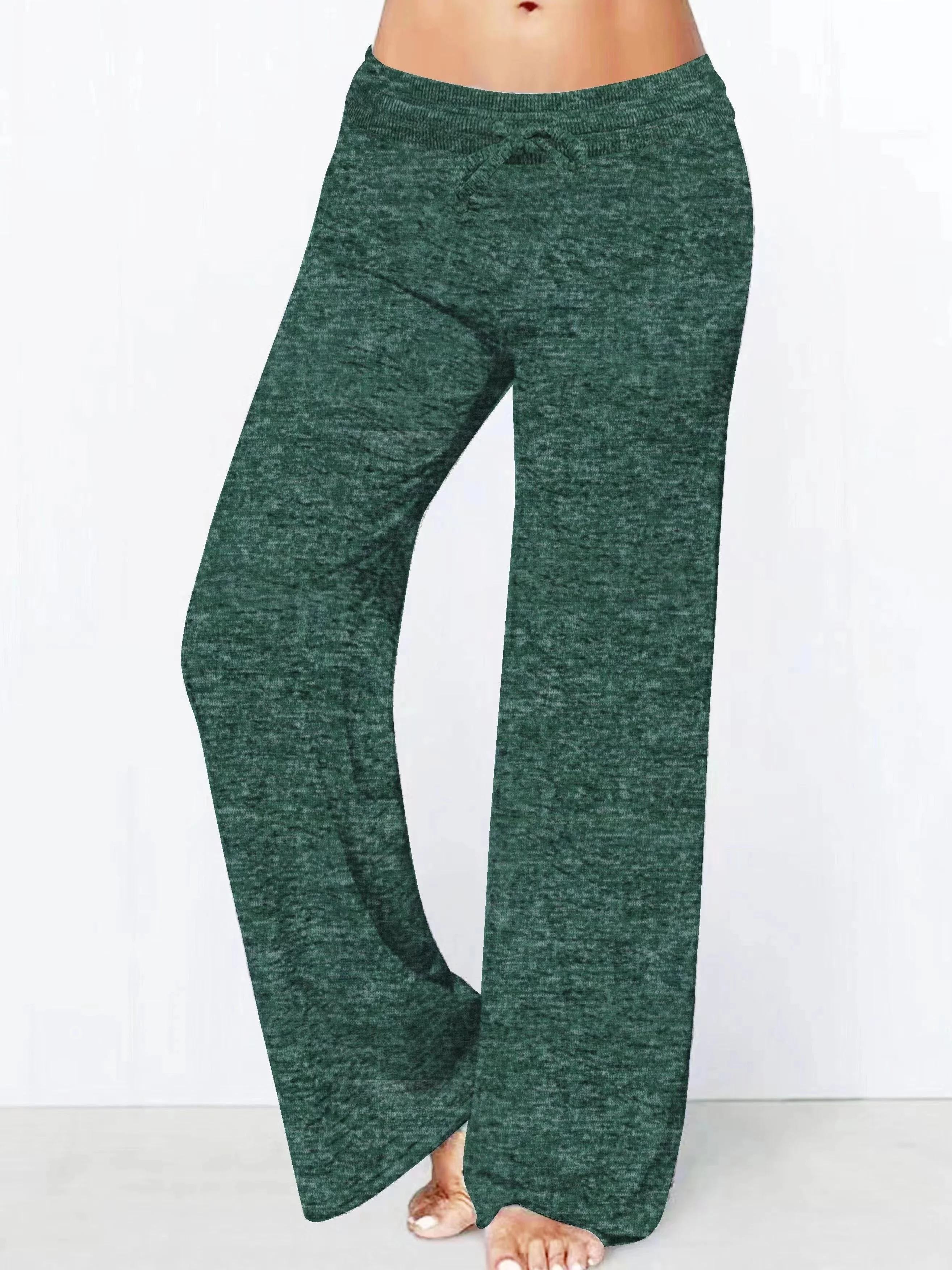 deanwangkt-1  Solid Drawstring Straight Leg Pants, Casual Loose Pants For Spring & Fall, Women's Clothing - Deanwangkt