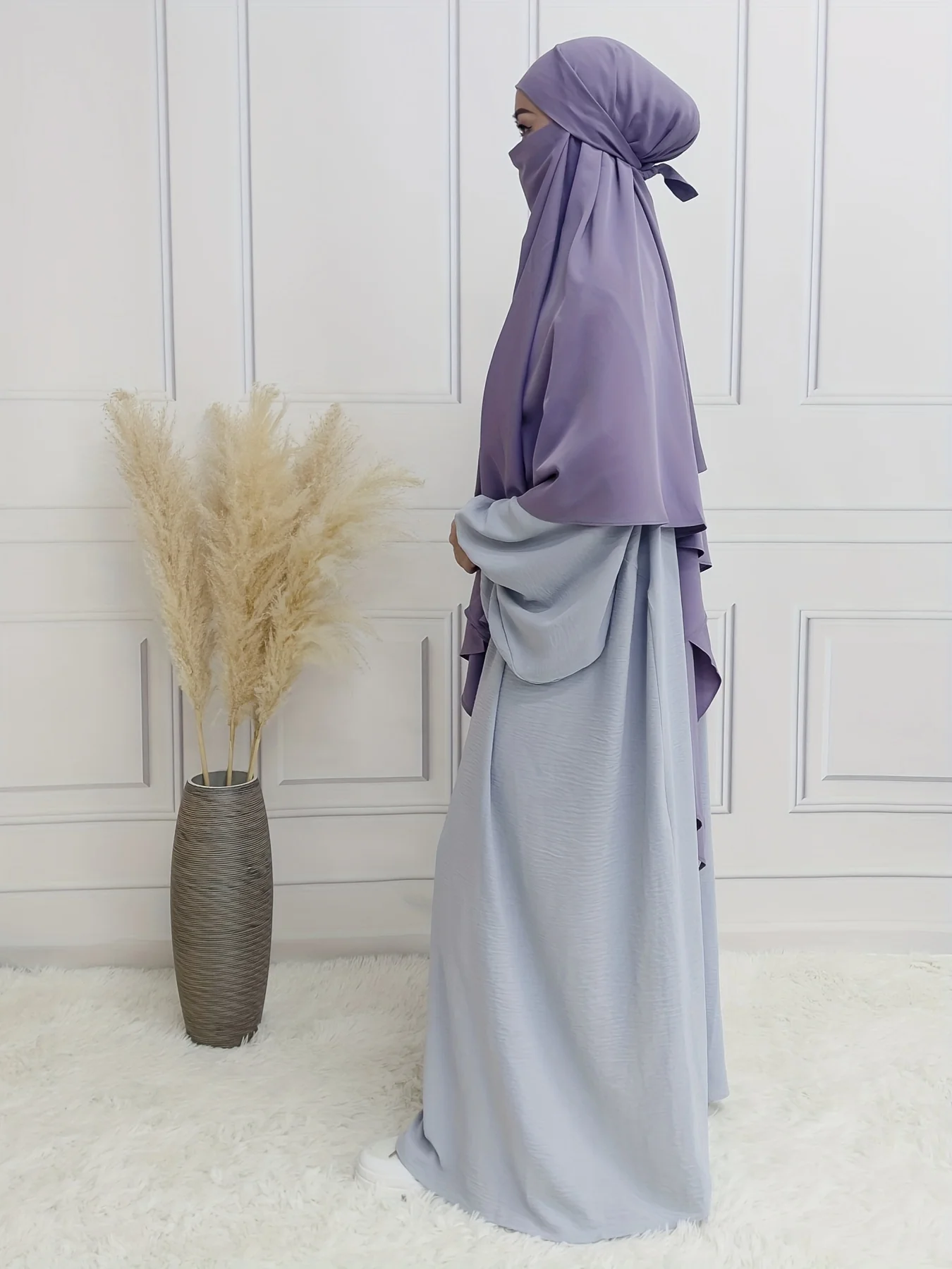 Modest Islamic Solid Khimar, Elegant Solid Hijab, Women's Clothing - Deanwangkt