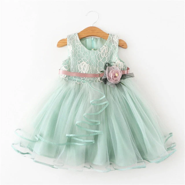 Flower Newborn Baby Dress New Summer Cute Baby Girls Clothes Tulle Lace Infant XMAS Party Clothing 1 Year Birthday Dress - Deanwangkt
