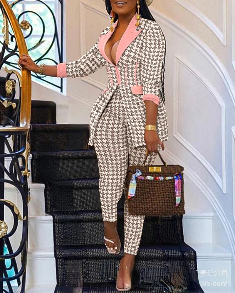 deanwangkt Office Casual Coat and Trousers, Spring and Autumn, New in  Two Piece Women's Green Fruit Collar Suit - Deanwangkt