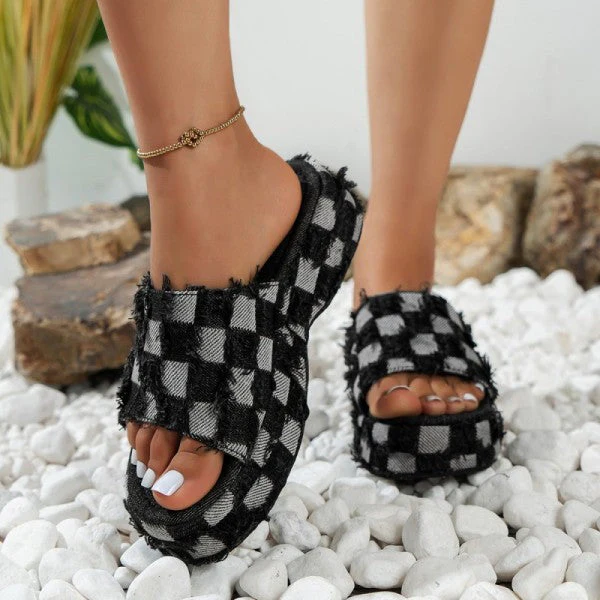 deanwangkt - Black Casual Patchwork Round Comfortable Shoes - Deanwangkt