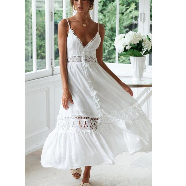 New Cover-ups Summer Women Beach Wear White Cotton Tunic Dress Bikini Bath Sarong Wrap Skirt Swimsuit Cover Up - Deanwangkt