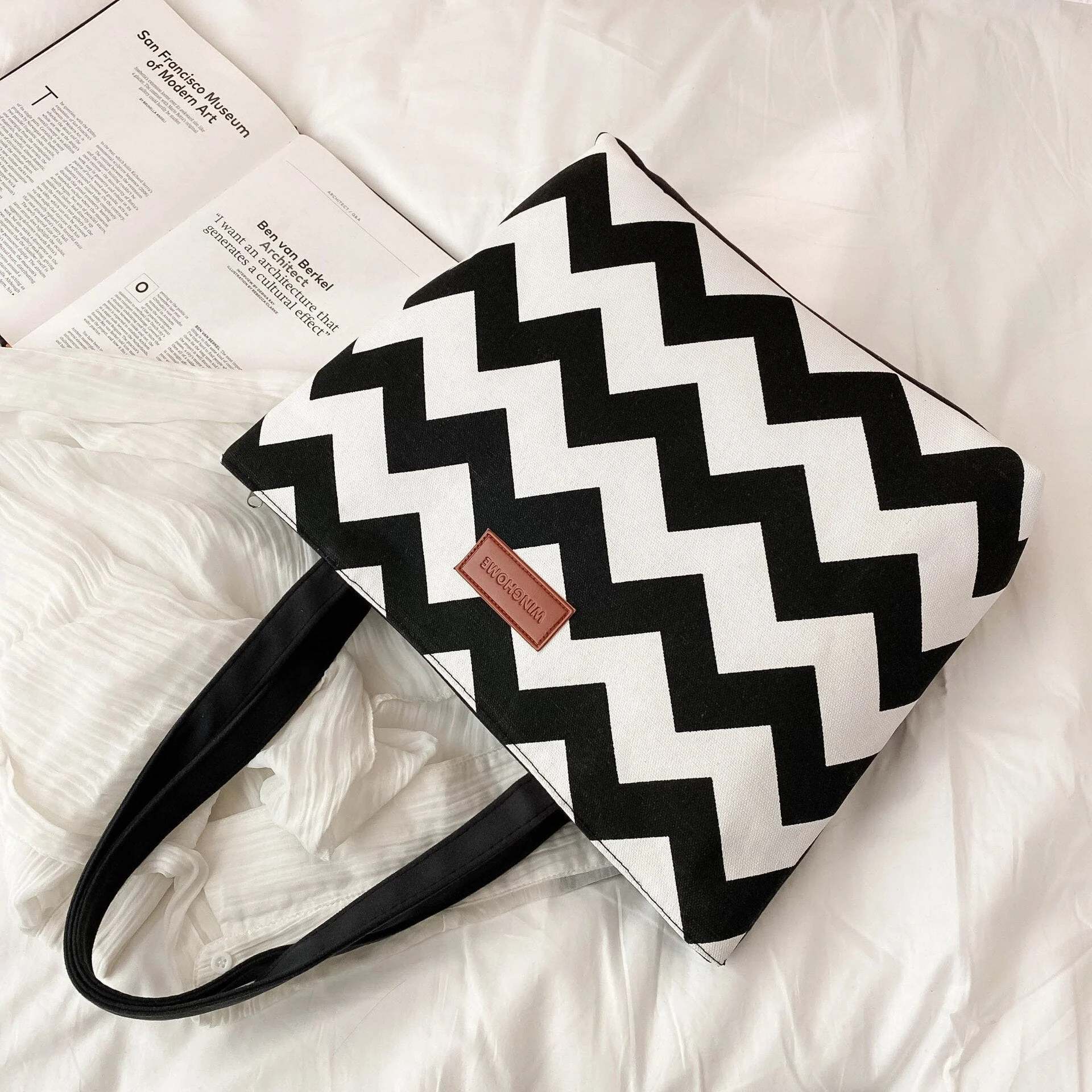 deanwangkt Fashion Folding Women Big Size Handbag Tote Ladies Casual Flower Printing Canvas Graffiti Shoulder Bag Beach Bolsa Feminina - Deanwangkt