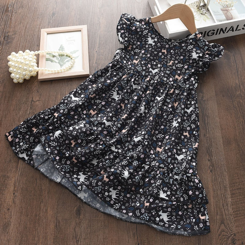 deanwangkt  Kids Dresses For Girls Children Summer Sleeveless Casual Clothes Dress Girls Animals Pattern Party Dresses 2-7Years - Deanwangkt