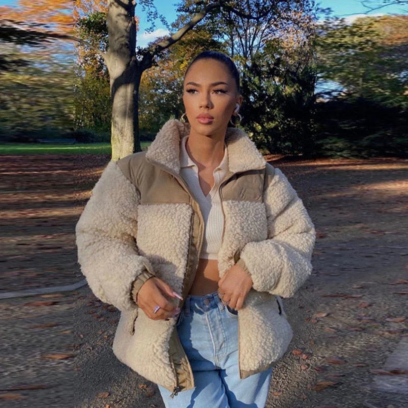 deanwangkt Thick Warm Teddy Jacket Women Winter Suede Fur Fleece Jacket Coat Faux Shearling Outerwear Coats Female Lamb Puffer Jackets Man - Deanwangkt