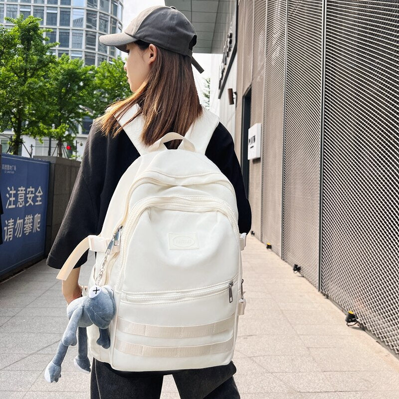 Back to school  Men Travel Bagpack Waterproof Fashion Boys Bookbag Schoolbag High School Nylon Mochila Laptop Women Trendy Rucksack - Deanwangkt