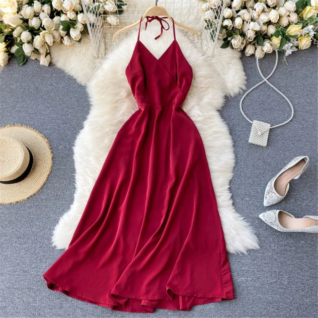 Women Sexy Satin Evening Dress Summer Off Shoulder High Waist Party Long Dresses Female Elegant Beach Robe Vestidos - Deanwangkt