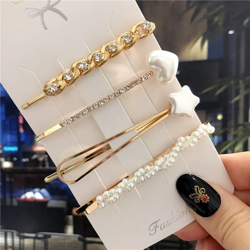 deanwangkt 6PCS Fashion Pearls Flower Chinese Hair Clips Pins For Girls Headwear Sweet Hairpins Hair Accessories Women - Deanwangkt