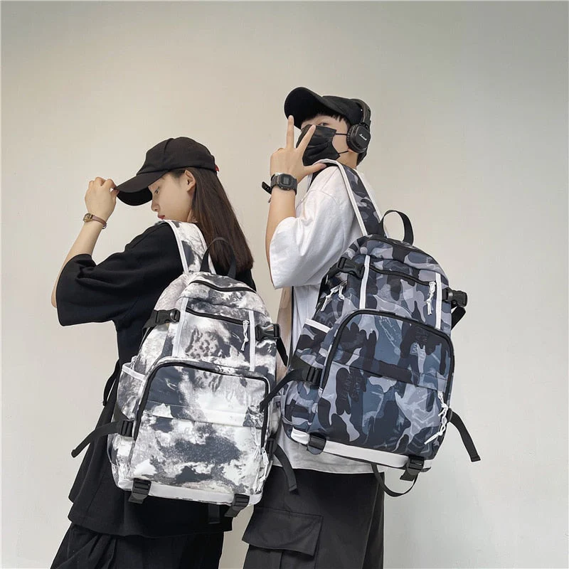 deanwangkt Harajuku Girl Male School Bag Female Graffiti Print Men Backpack Women Book Boy Bag Nylon Ladies Fashion Laptop Backpack Student - Deanwangkt