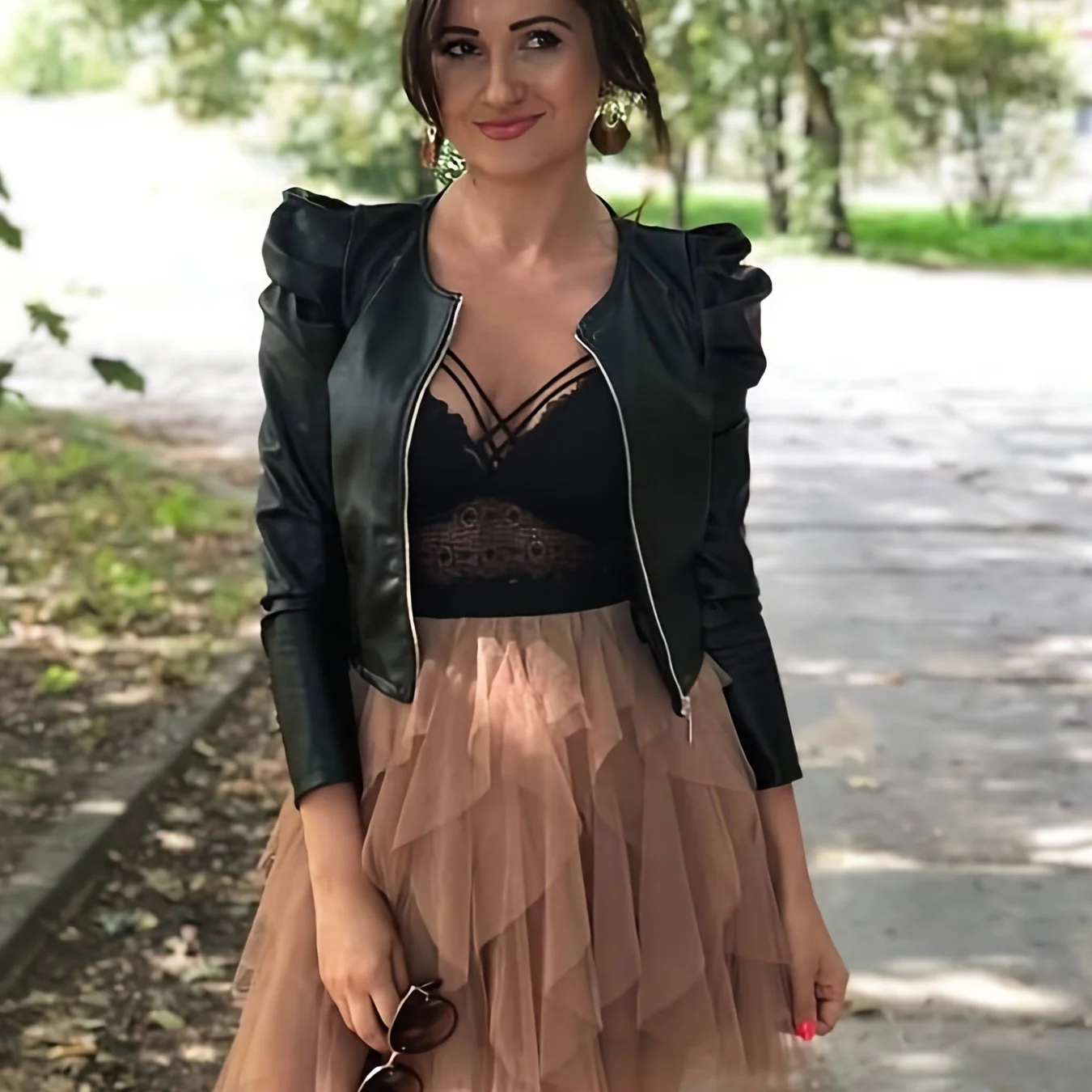 Casual Faux Leather Jacket, Lapel PU Long Sleeve Fashion Loose Outerwear, Women's Clothing - Deanwangkt