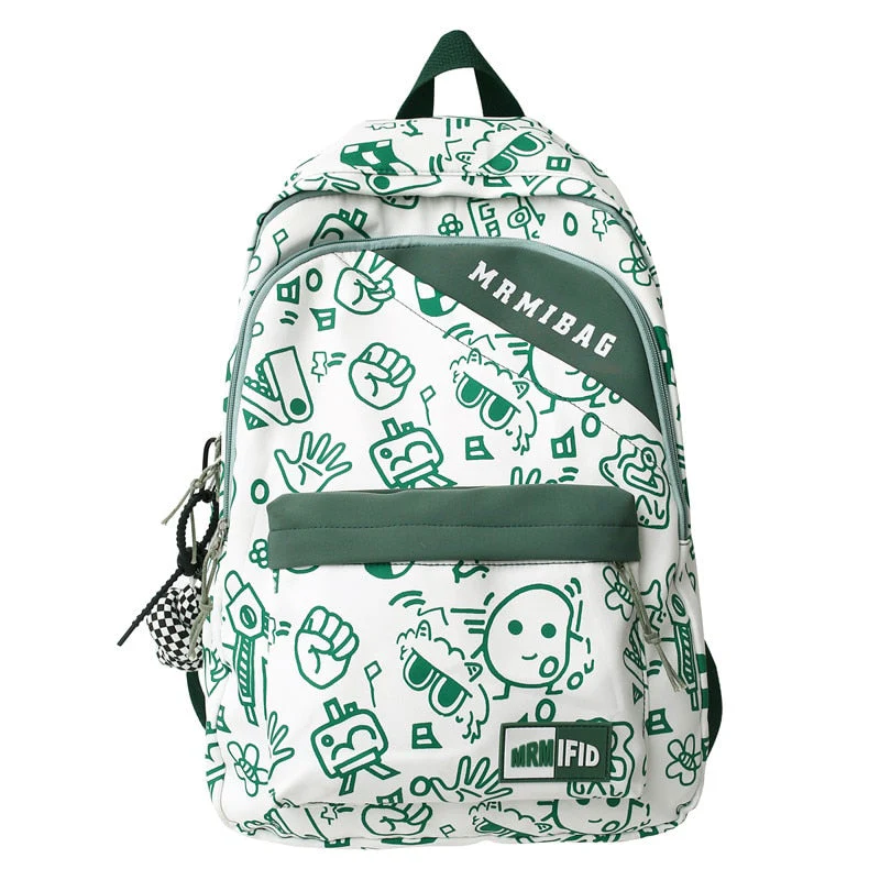 deanwangkt New Fashion Girl Graffiti Design Bookbag for Teens Backpack Colleg Cute Schoolbag Laptop Rucksack Women Mochila Travel Bag - Deanwangkt