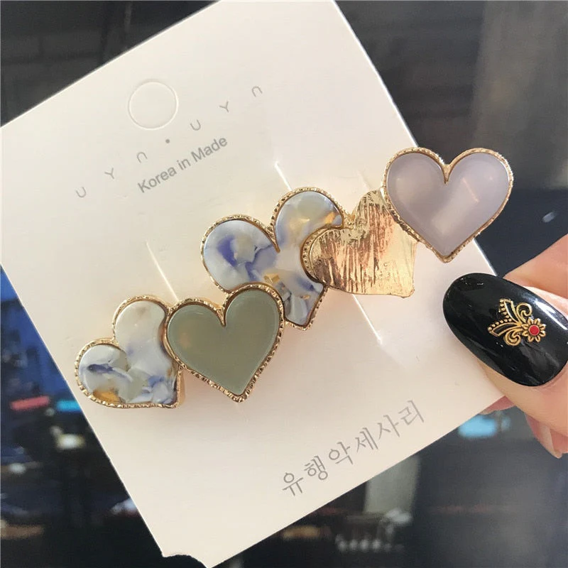 deanwangkt 4PCS Hair Clips Set Crystal Simulation Pearl Hair Accessories Fashion Barrettes For Women Bees Star Heart Hairgrip Hairpins - Deanwangkt